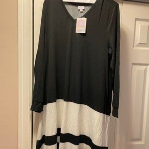Lula Roe black/cream striped dress